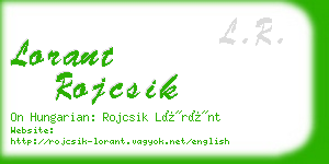 lorant rojcsik business card